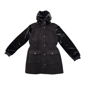 New Eden Society Oversized Black Sherpa Winter Coat Womens Size XS NWT